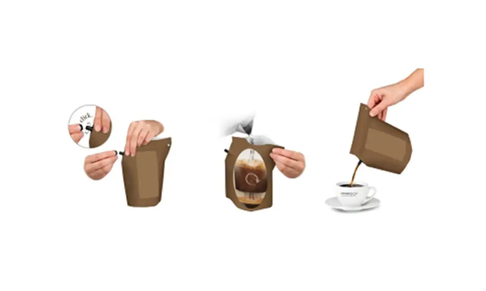 Which coffee package is the most practical for consumers who are on the go?