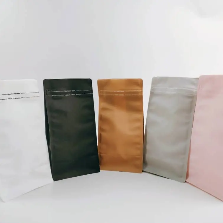 Recyclable plain flat bottom bag